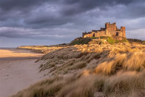 Bamburgh Castle And Sand Dunes, Northumberland, Uk Photograph by Ross ...