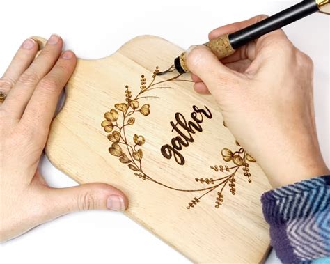 charcuterie board wood burning kit november crate club etsy
