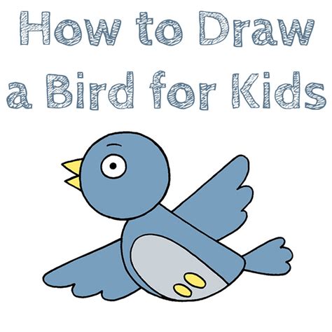 how to draw a bird for kids