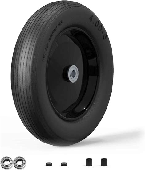 13 Inch Wheelbarrow Tire, 4.00-6 Flat Free Wheelbarrow Tire, 5/8