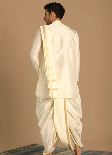 Kurta Pajama for Men - Buy Traditional South White Dhoti Set Online ...