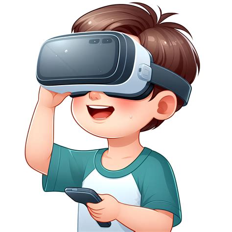 ai gerado ilustração do uma Garoto usando vr - virtual realidade