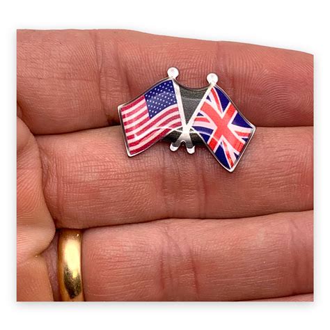 Crossed Flags Lapel Pins | Custom Made Lapel Pins | StockPins.com