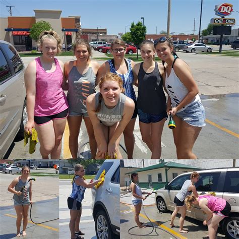 High School Cheerleaders Car Wash