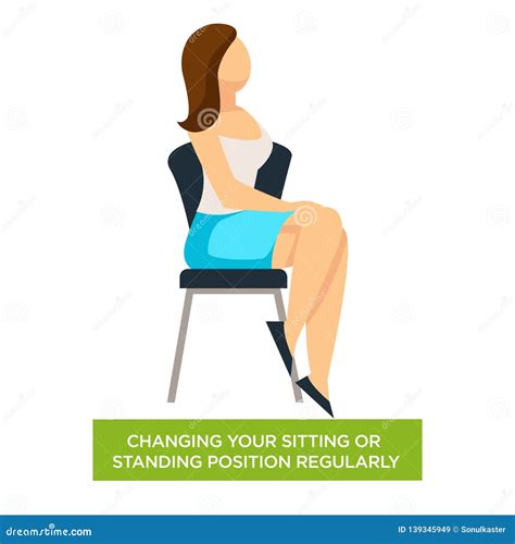 Changing Sitting or Standing Position Regularly Woman on Chair Stock