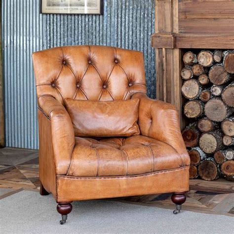 Tufted Leather Reading Chair | Antique Farmhouse