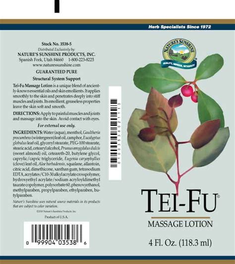 Tei-Fu Massage Lotion (NOT AVAILABLE) by Nature's Sunshine