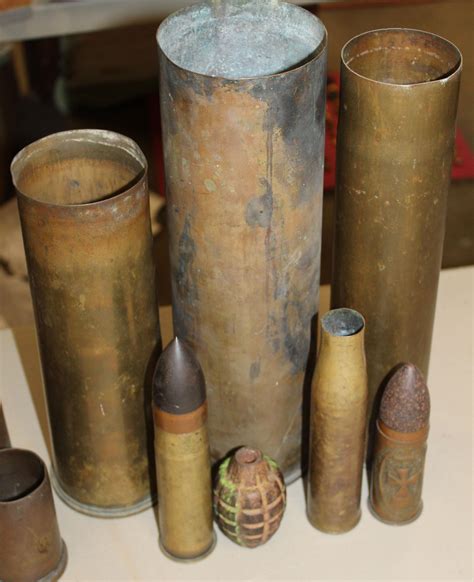 Sold Price: 10 Spent artillery shell casings - February 5, 0122 9:30 AM EST