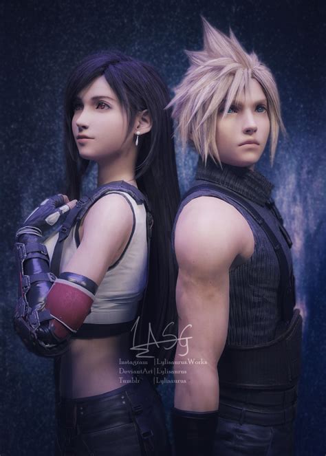 Cloud and Tifa (Night Sky) [FFVII Remake] by Lylisaurus on DeviantArt