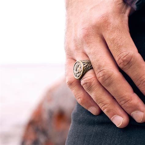 Obelius | Vintage Guldfarvet Herkules Mønt Signet Ring | På lager