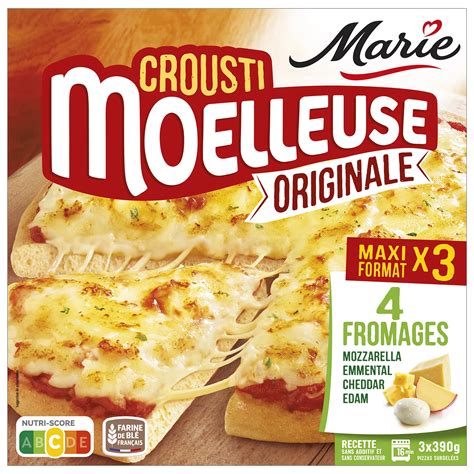 MARIE Pizza croustimoelleuse margherita 3 pizzas 3x400g pas cher