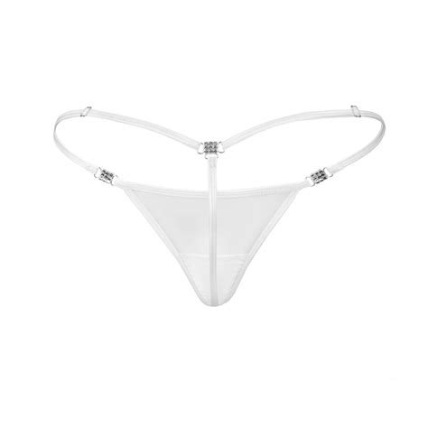 Women's Elite Stretch Mesh G String White - Booty Bling