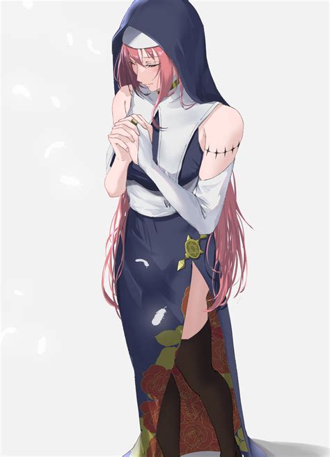 original characters, solo, nuns, closed eyes, folded hands, anime