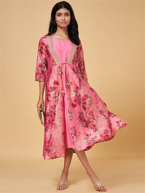 Buy RANGMANCH BY PANTALOONS Sleeveless Silk A Line Midi Dress With ...