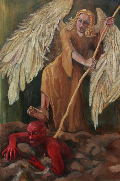 Archangel Michael and Lucifer Painting by Robertas Kasperovicius - Pixels