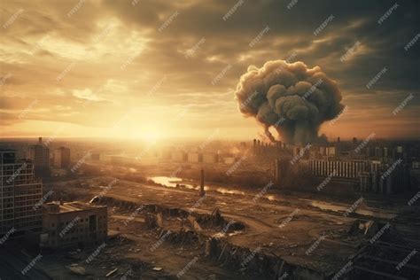 premium ai image large nuclear explosion scene dangerous nuclear
