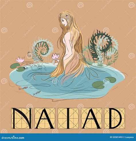 Naiad with title stock vector. Illustration of ancient - 53581493