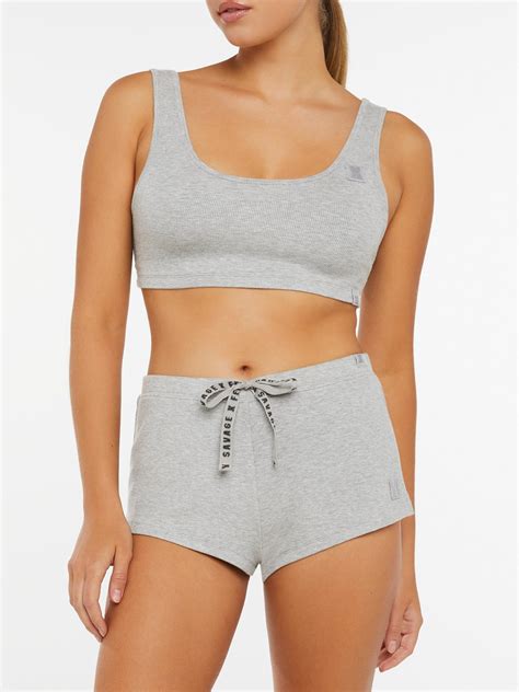 Rib Sleep Short in Grey | SAVAGE X FENTY Netherlands