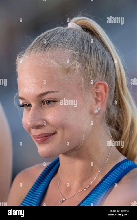 Saga Andersson of Finland competing in the women’s pole vault heats at ...