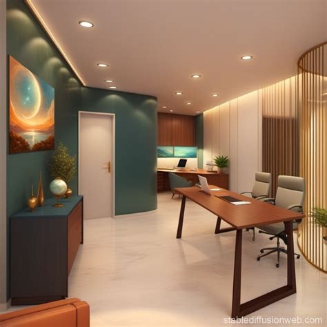 Mid-Century Office Design | Stable Diffusion Online