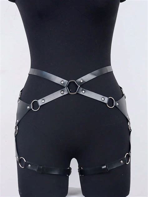 Sexy Body Harness Belt Leg Bondage PU Leather Lingerie Garter Belt