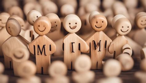 premium photo  group  wooden figures   word im