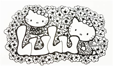 Hello Kitty Doodle Art With Name