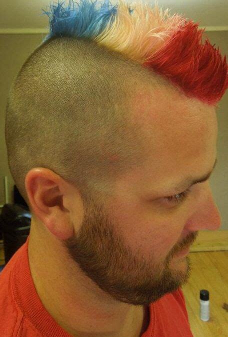 red white  blue mohawk beauty mohawk red  white