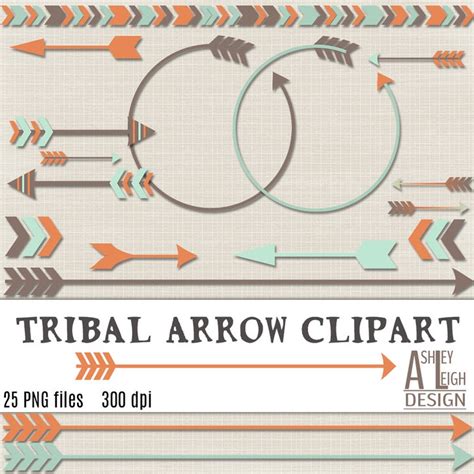 Arrow Clipart, Tribal Clipart, INSTANT DOWNLOAD, Tribal Arrow Clipart ...