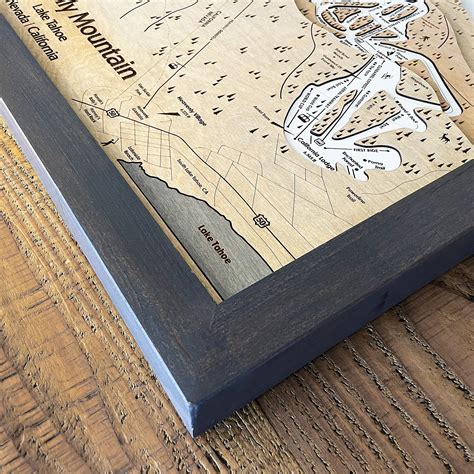 Heavenly Mountain Ski Trail Map | 3D Wooden Ski Trail Map Art – Slopes