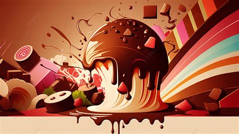 chocolate cake dessert colorful background illustration dessert