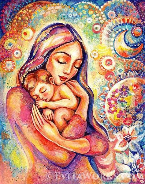 buy young mothers love artwork mother  baby print motherhood art