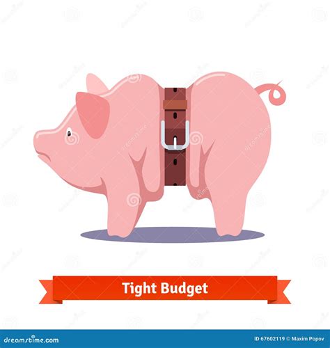 Tight Budget and Recession Shrinking Economy Stock Vector