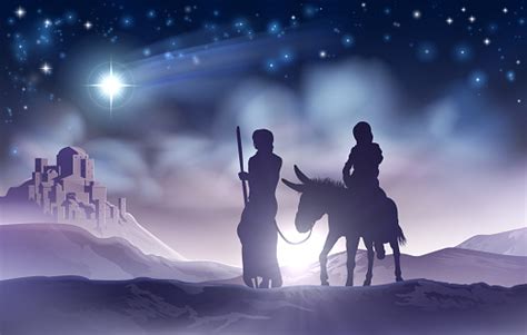 Nativity Christmas Illustration Mary And Joseph Stock Illustration ...