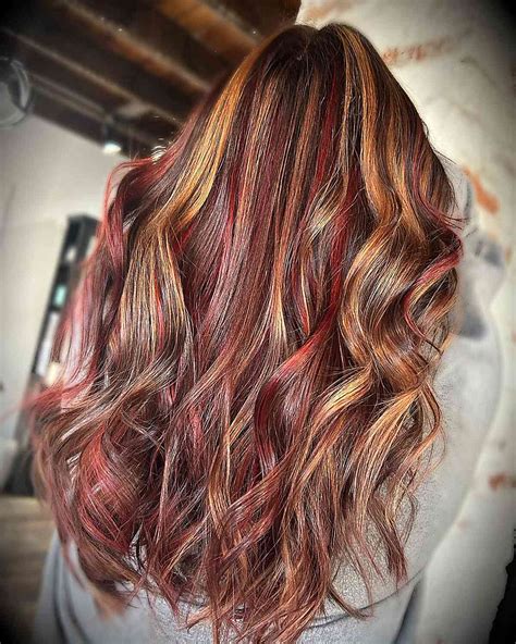 Blonde Red And Brown Hair Highlights