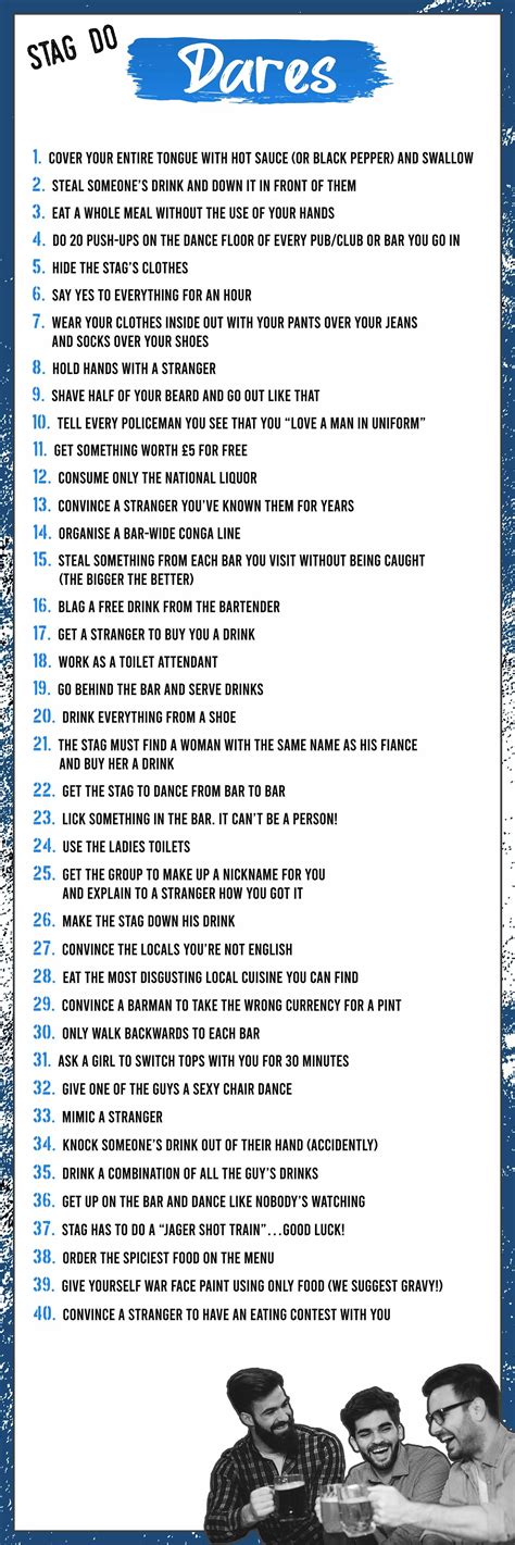 Stag Do Forfeits | 15 of the Most Outrageous | Funny dares, Truth and