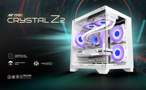 Ant Esports Crystal Z2 ARGB M-Atx Mid Tower Cabinet White