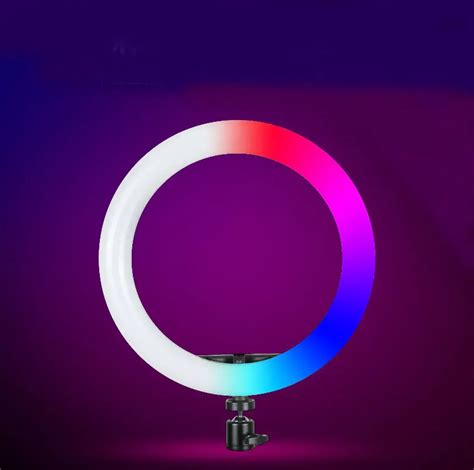 Купить Кольцевая лампа цветная светодиодная RGB LED MJ33 для селфи ...