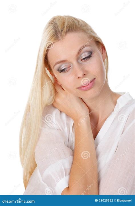 A Gentle Portrait of a Girl Stock Photo - Image of tenderness, hands ...