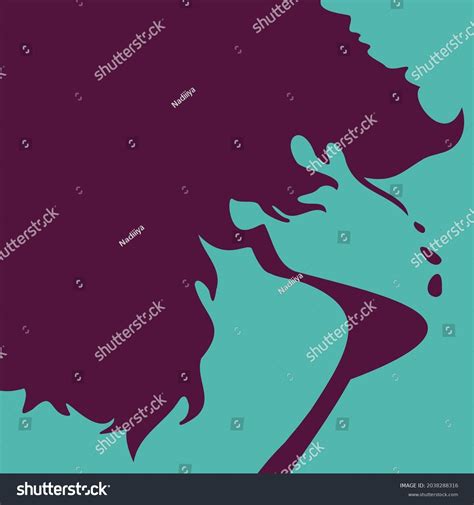 Vector Drawing Womans Profile Curly Hair Stock Vector (Royalty Free) 2038288316 | Shutterstock