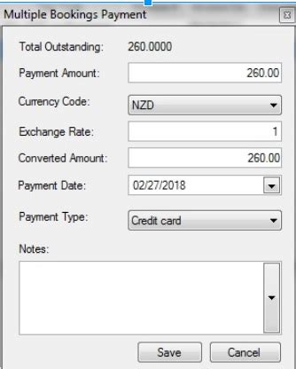 multiple bookings payment window tourwriter knowledge base