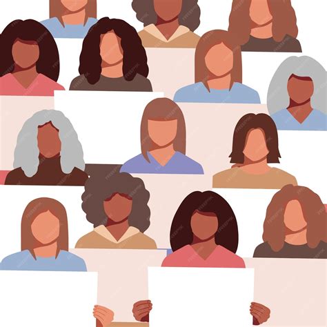 Premium Vector | Women of different nationalities are protesting