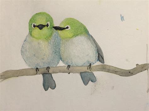 Love Birds Watercolor by lost-coati on DeviantArt