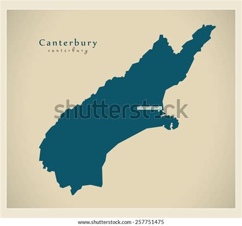 Modern Map Canterbury Nz Stock Vector (Royalty Free) 257751475