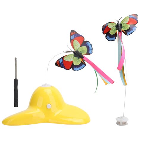 Electric Cat Tease Toy with Butterflies, Rotating Teaser Toy for