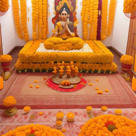 Premium AI Image | Tirupati Live inside view of an old hindu mandir