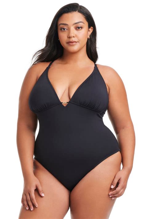 Plus Size La Cote D'Azur Macramé One Piece Swimsuit