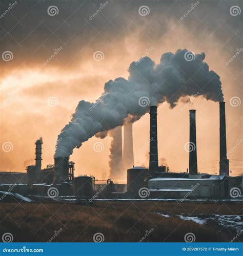 Industrial Emissions and Environmental Impact Stock Illustration