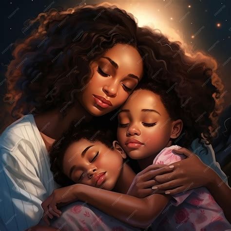 Premium Photo | Mom sleeping with kids
