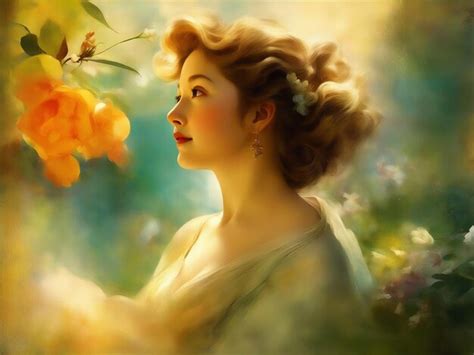 premium ai image  soft feeling beautiful woman painting
